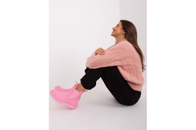 Pull en maille torsadée - rose clair