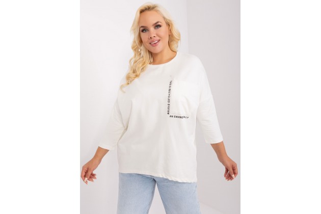 T-shirt manches longues avec poche - écru