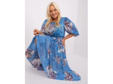Robe longue à fleurs printanières - bleu