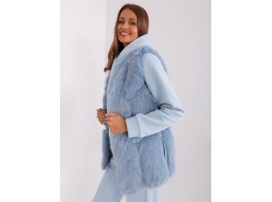 Gilet en fausse fourrure - bleu clair