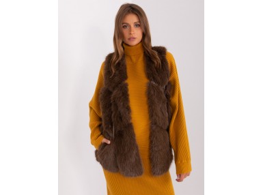 Gilet en fausse fourrure - marron foncé