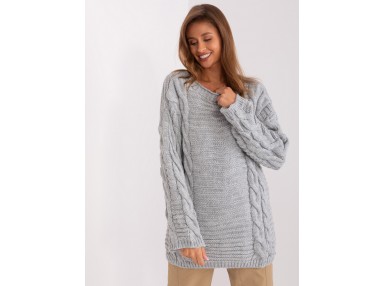 Pull en maille torsadée - gris