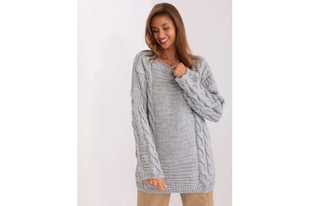 Pull en maille torsadée - gris