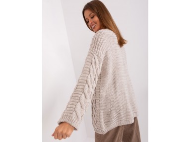 Pull en maille torsadée - beige