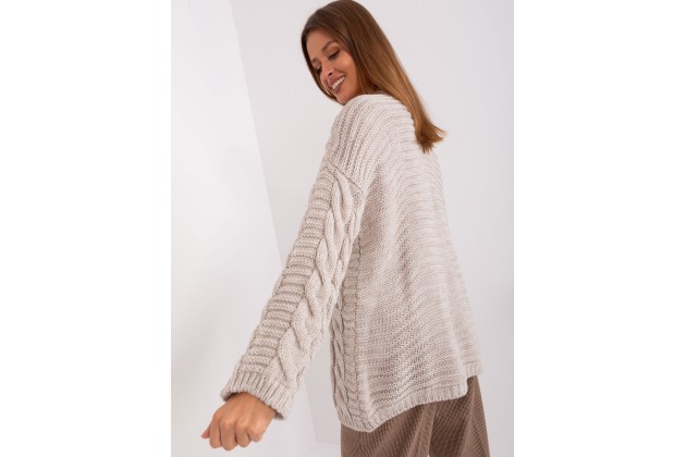 Pull en maille torsadée - beige