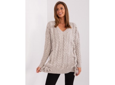 Pull en maille torsadée - beige