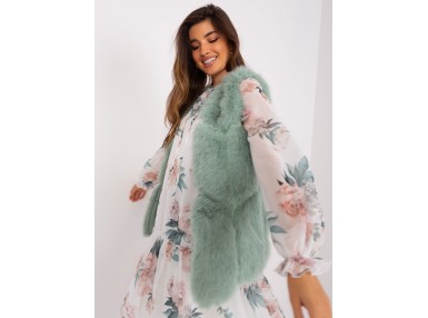 Gilet en fausse fourrure - pistache