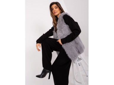 Gilet en fausse fourrure - gris