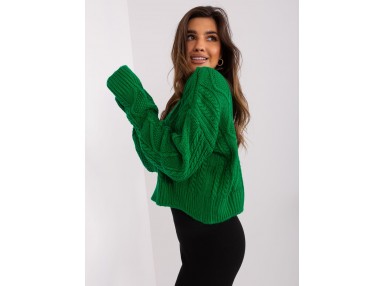 Pull souple à col V - vert