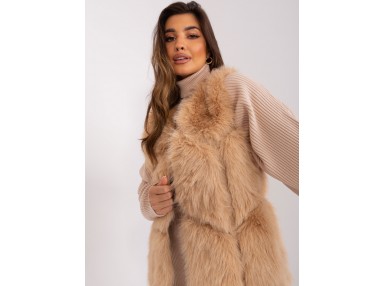 Gilet en fausse fourrure - chameau