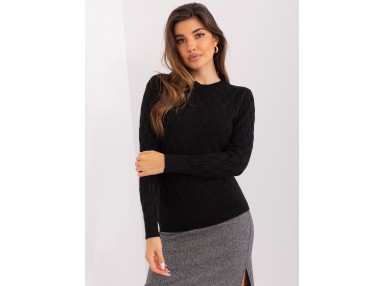 Pull sculptant à col montant - noir