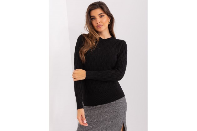 Pull sculptant à col montant - noir