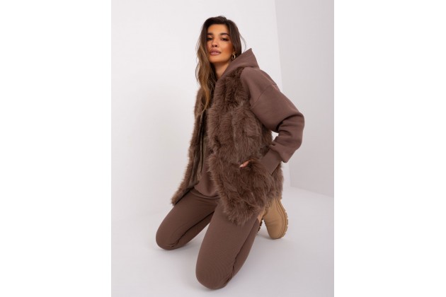 Gilet en fausse fourrure - marron