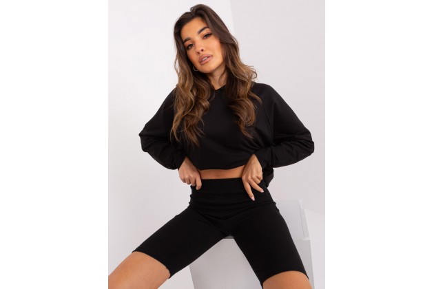 Ensemble avec sweat et short - noir