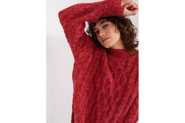 Pull col roulé ultra doux d'ensemble - rouge foncé
