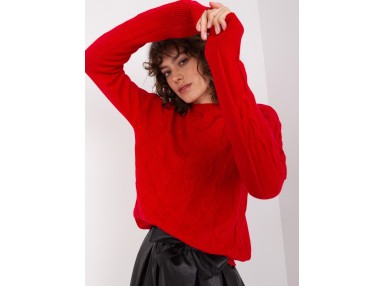 Pull torsadé col rond Femme  - rouge