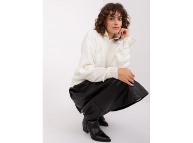 Pull maille à col roulé -  écru