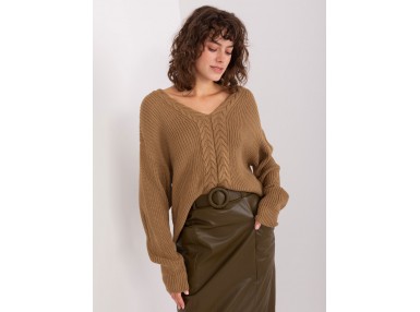 Pull oversize en maille - camel