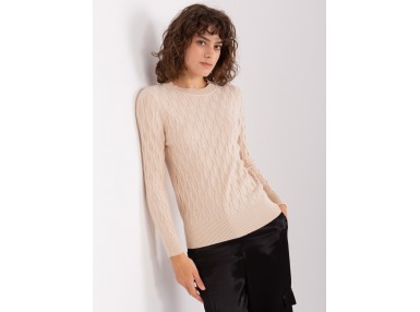 Pull sculptant à col montant - beige clair