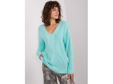 Pull oversize en maille - menthe