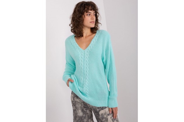 Pull oversize en maille - menthe