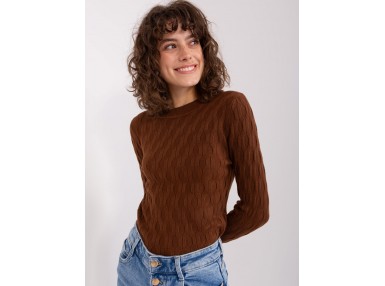 Pull sculptant à col montant - marron