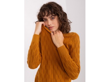 Pull sculptant à col montant - jaune foncé