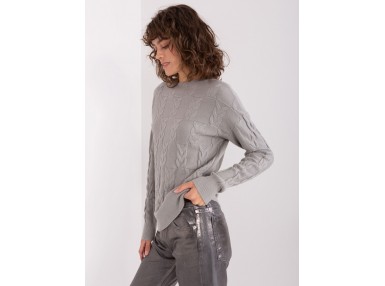 Pull torsadé col rond Femme - gris