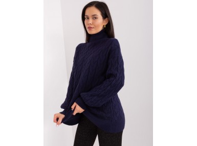 Pull col roulé ultra doux d'ensemble - marine