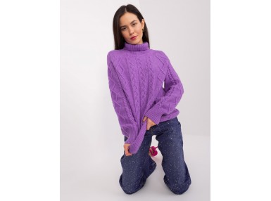 Pull col roulé ultra doux d'ensemble - violet