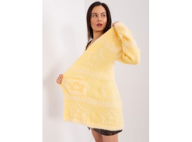 Cardigan avec alpaga - jaune