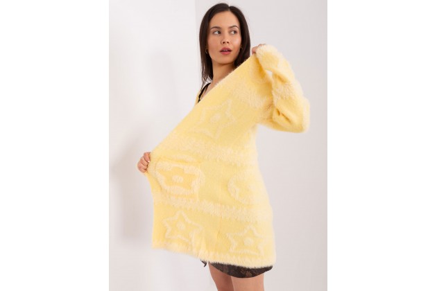 Cardigan avec alpaga - jaune