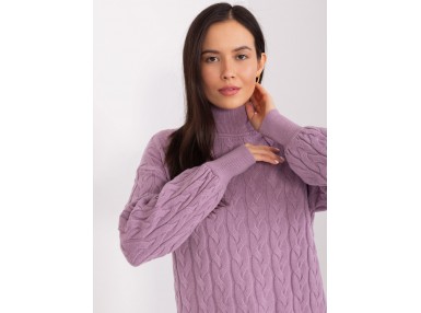 Pull col roulé ultra doux d'ensemble -violet clair