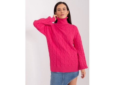Pull col roulé ultra doux d'ensemble - fuchsia