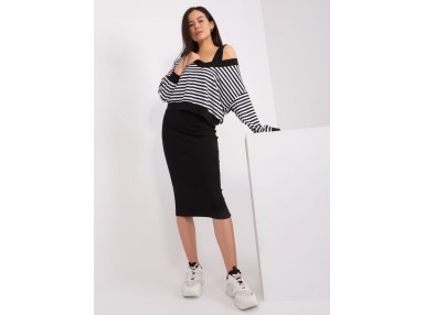 Robe courte sans manches en coton avec un pull -  - noire
