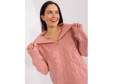 Pull en maille torsadée - rose foncé