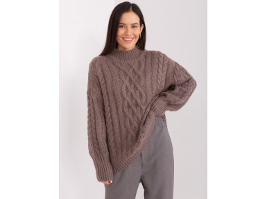 Pull col roulé ultra doux d'ensemble - marron