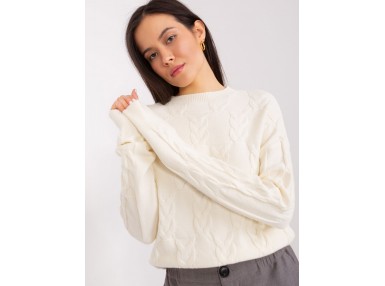 Pull torsadé col rond Femme - ecru