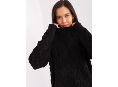 Pull col roulé ultra doux d'ensemble - noire