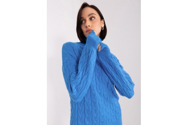 Pull col roulé ultra doux d'ensemble - bleu