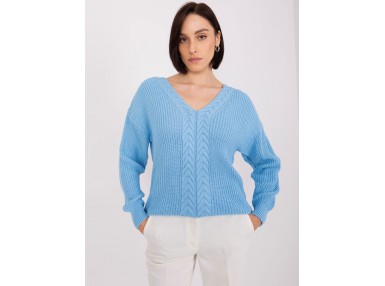 T-shirt manches longues à motif en tresse - blue clair