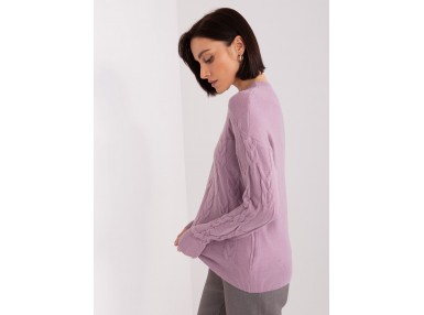 Pull torsadé col rond Femme -  violet