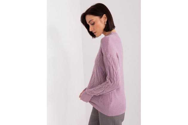 Pull torsadé col rond Femme -  violet