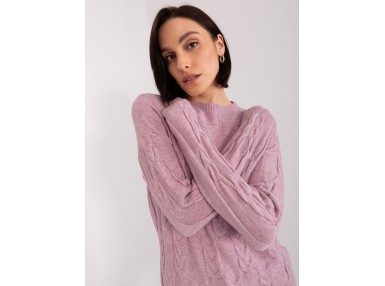 Pull torsadé col rond Femme - violet clair