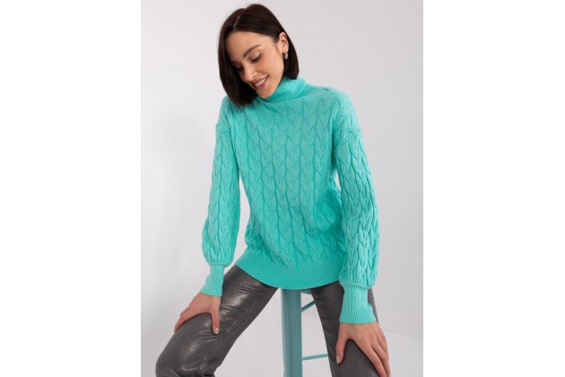 Pull col roulé ultra doux d'ensemble - menthe