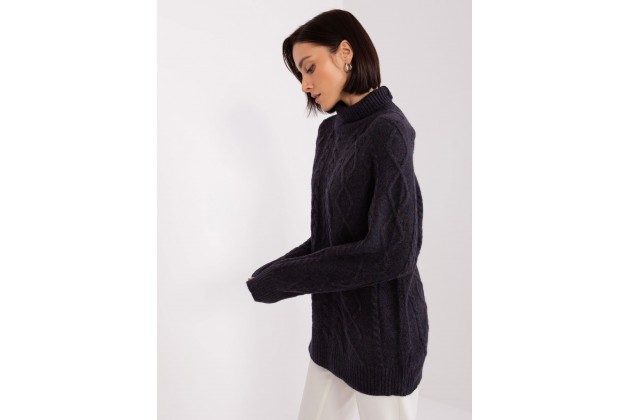 Pull col roulé ultra doux d'ensemble - noire