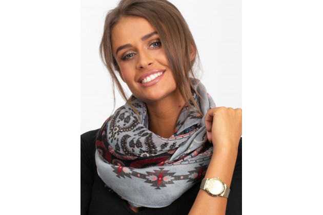 Foulard imprimé - gris