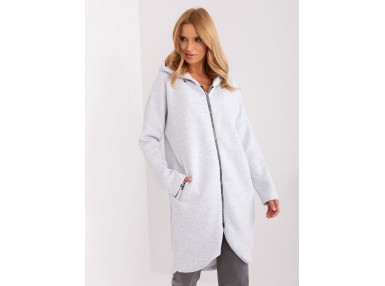 Sweat à capuche zippé - gris clair