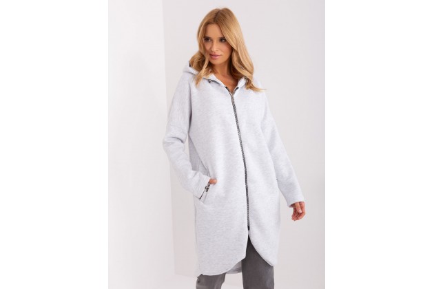 Sweat à capuche zippé - gris clair