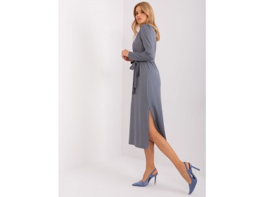 Robe longue avec ceinture - graphite